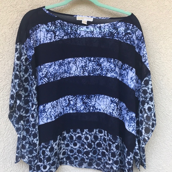 Michael Kors Tops - Michael Kors blue and white blouse